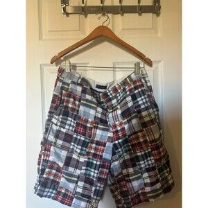 CLUB ROOM Patchwork Shorts Mens 36 Indian Madras Plaid Colorful Cotton Beach New
